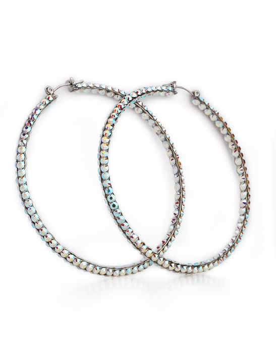 Calista Rhinestone Hoop Earrings Crystal AB | Rhinestone Jewelry