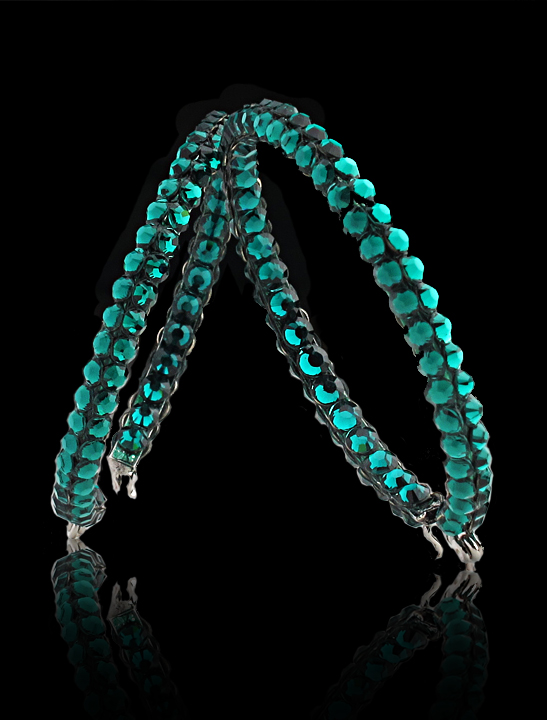Calista Rhinestone Hoop Earrings Emerald-Emerald