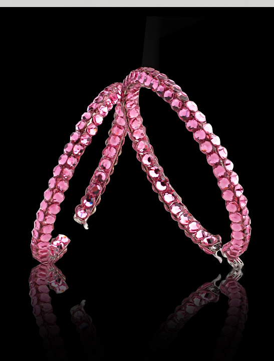 Calista Rhinestone Hoop Earrings Rose-Rose
