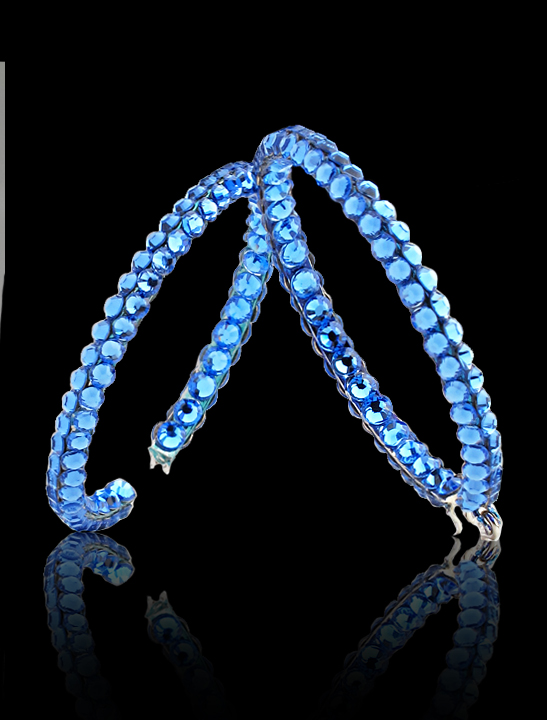 Calista Rhinestone Hoop Earrings Sapphire-Sapphire