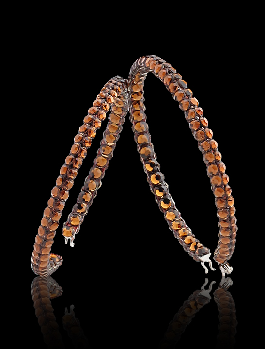 Calista Rhinestone Hoop Earrings Smoked Topaz-Smoked Topaz