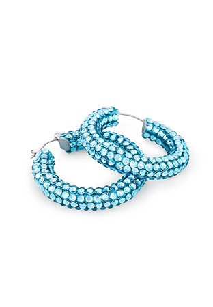 Shaina Crystallized Hoop Earrings-Aquamarine