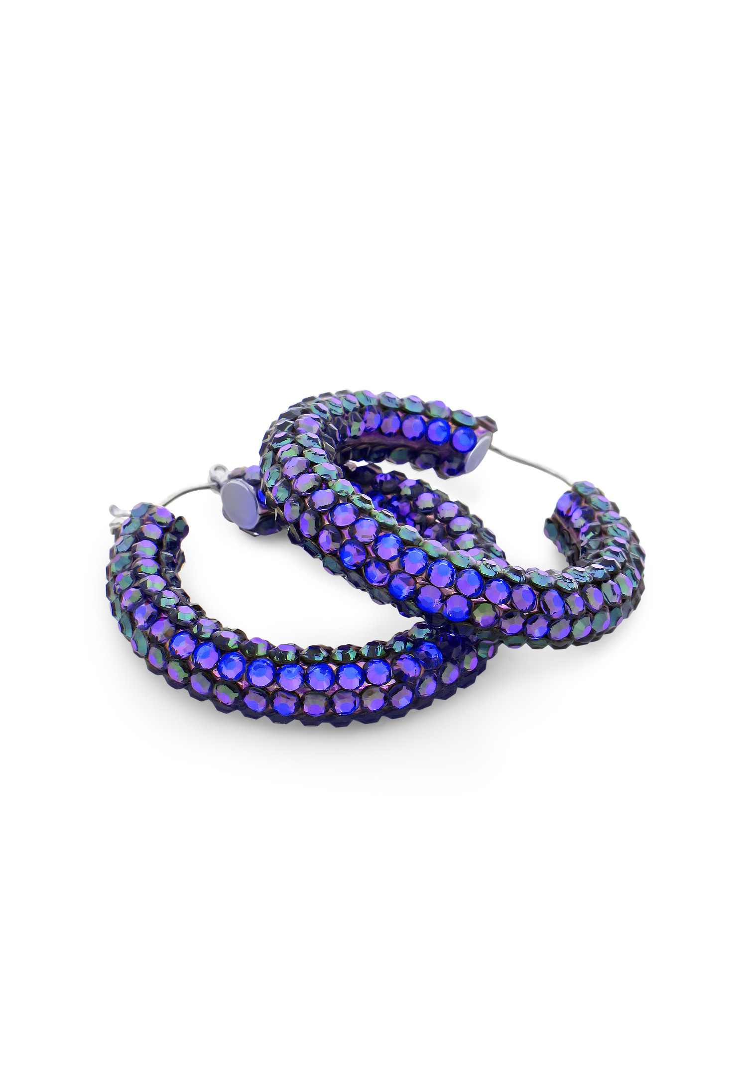 Shaina Crystallized Hoop Earrings-Heliotrope