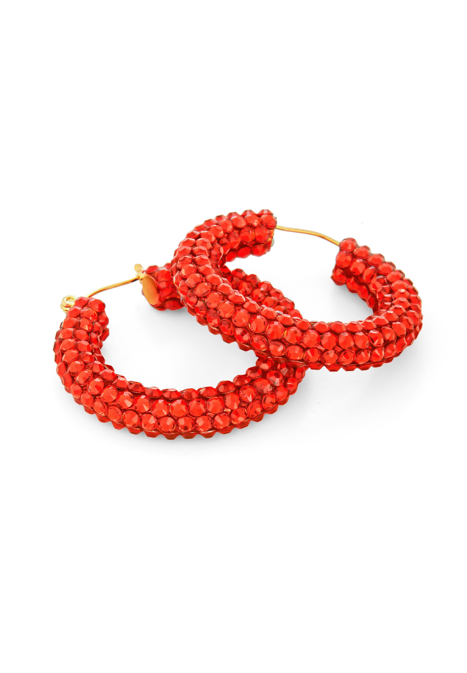 Shaina Crystallized Hoop Earrings-Hyacinth