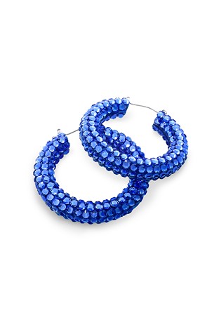Shaina Crystallized Hoop Earrings-Sapphire