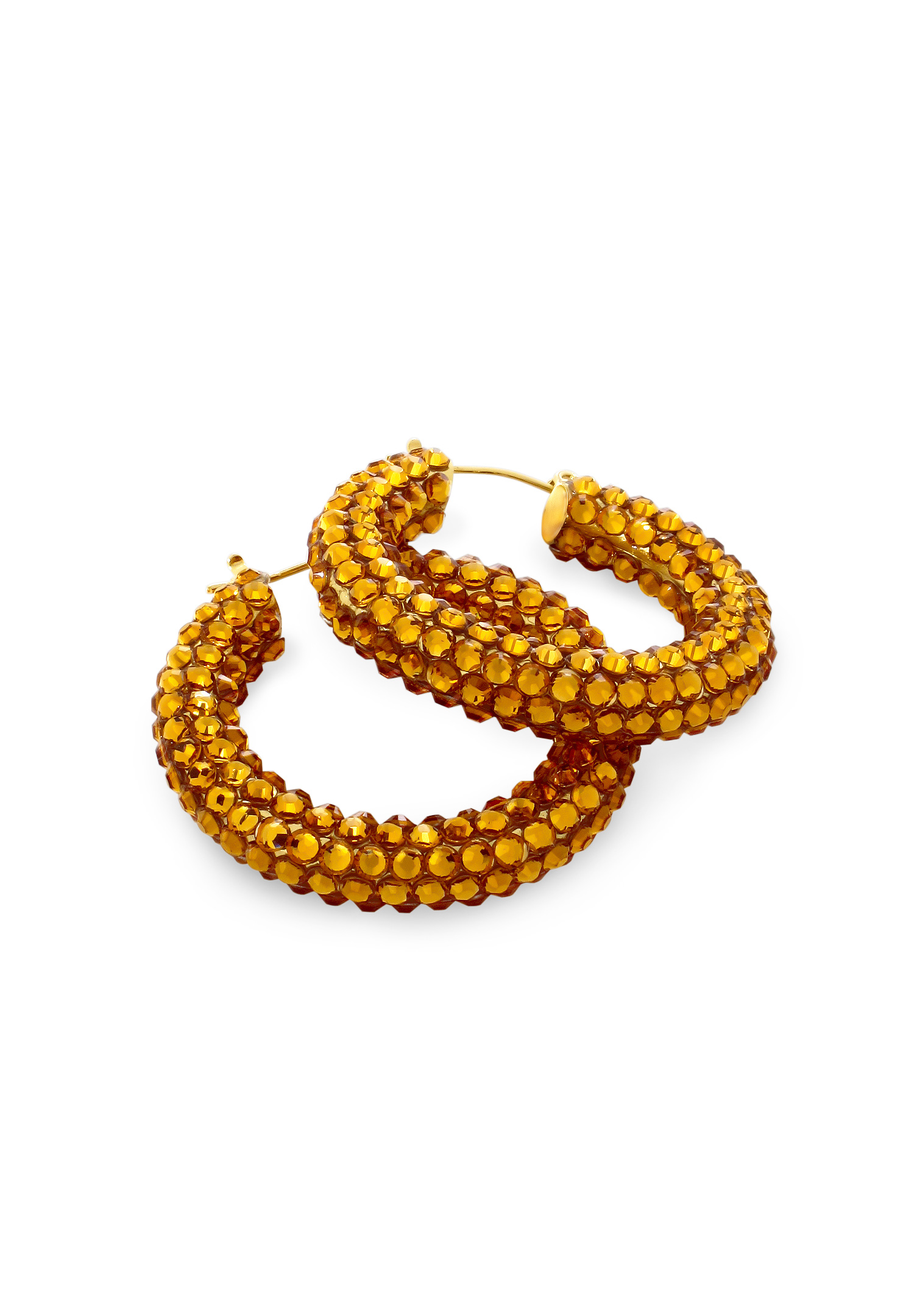 Shaina Crystallized Hoop Earrings-Topaz