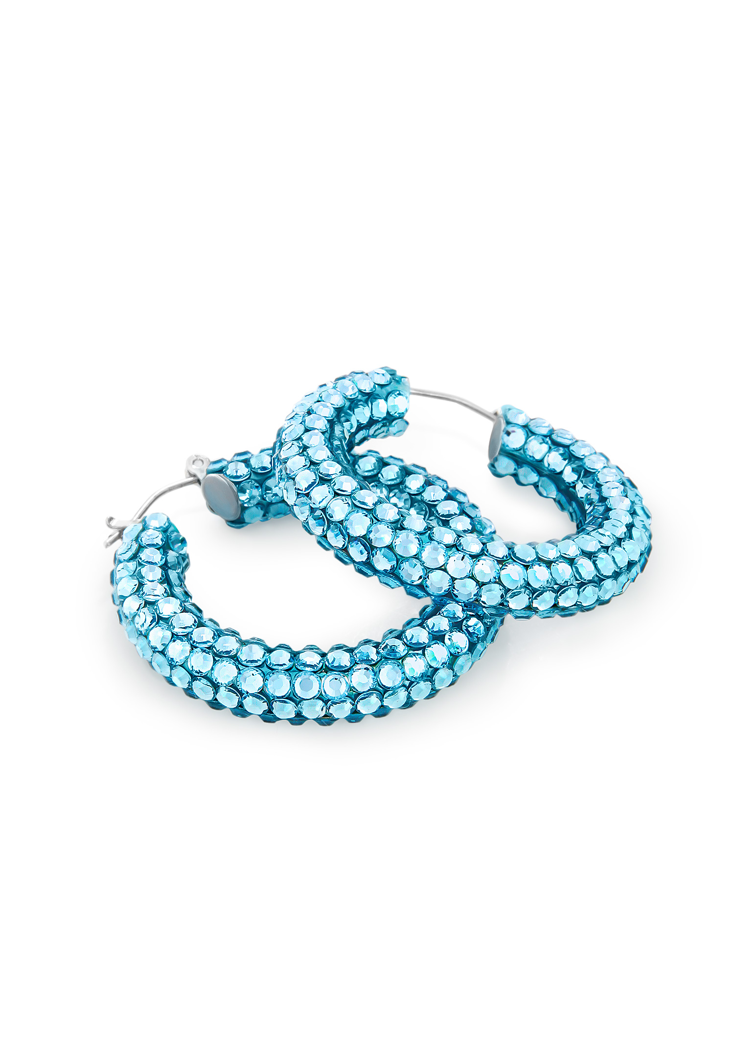 Shaina Rhinestone Hoop Earrings HE/XS PE Aquamarine-Aquamarine
