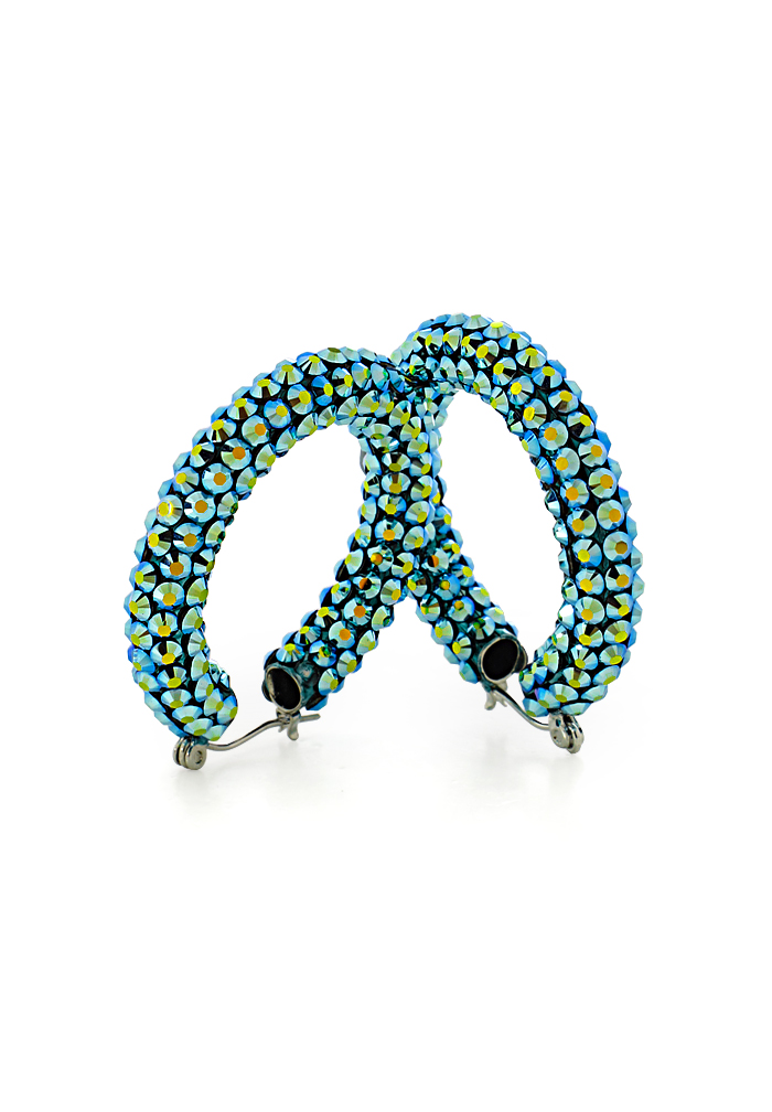 Shaina Rhinestone Hoop Earrings HE/XS PE Montana AB-Montana AB