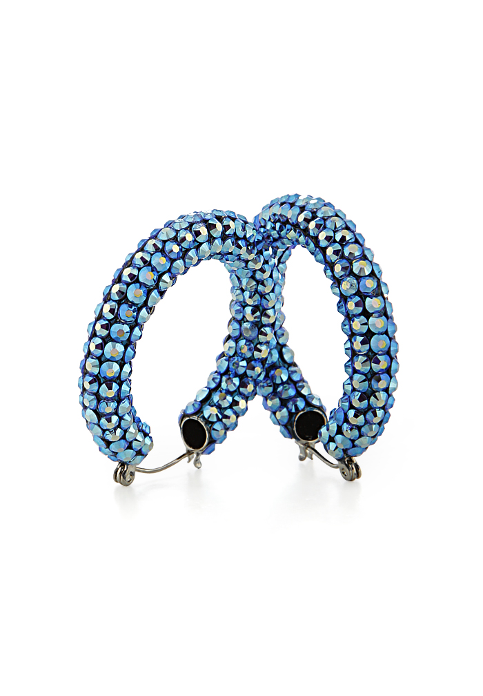 Shaina Rhinestone Hoop Earrings HE/XS PE Sapphire AB-Sapphire AB