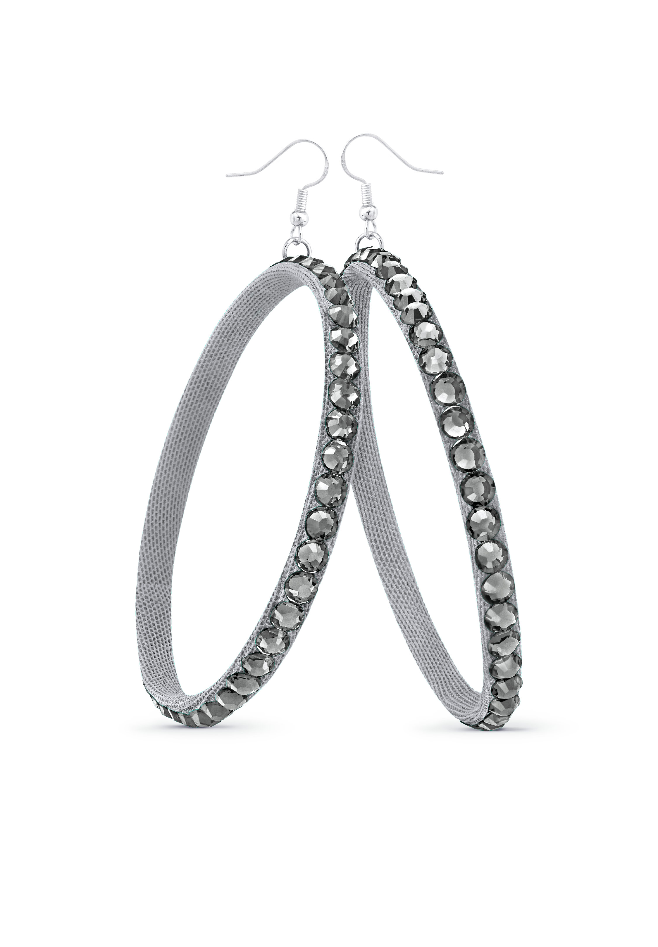 TEST - Soft Hoop Earring-Black Diamond-Silver