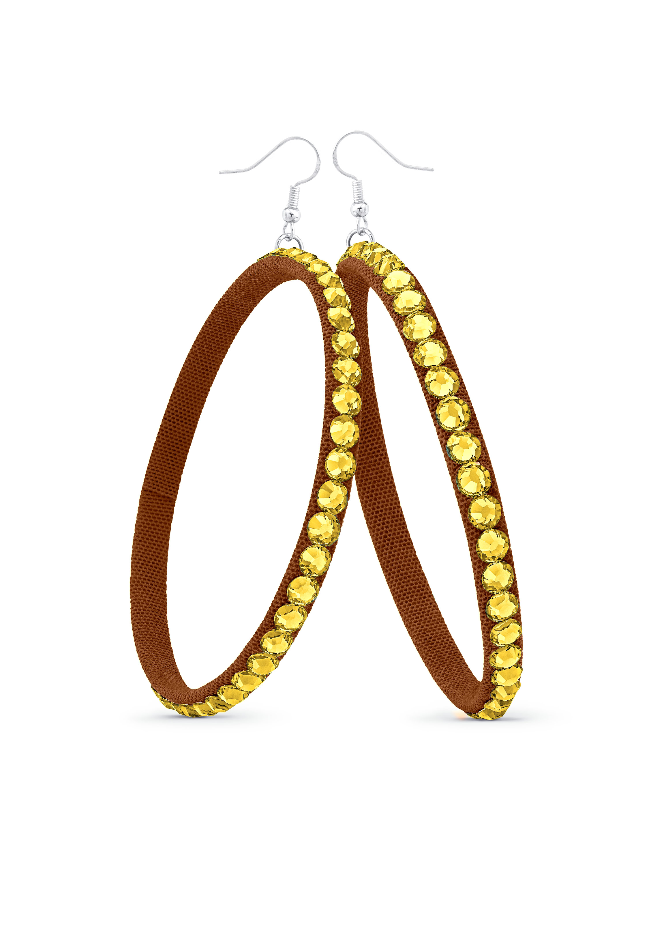 TEST - Soft Hoop Earring-Light Colorado Topaz-Latin Tan