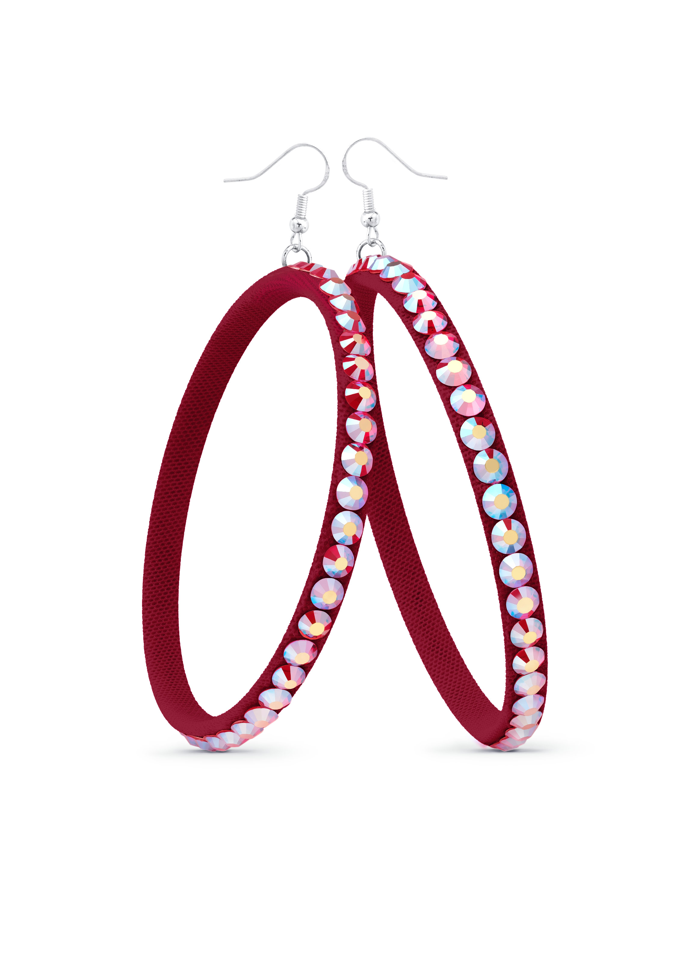 TEST - Soft Hoop Earring-Light Siam AB-Burgundy