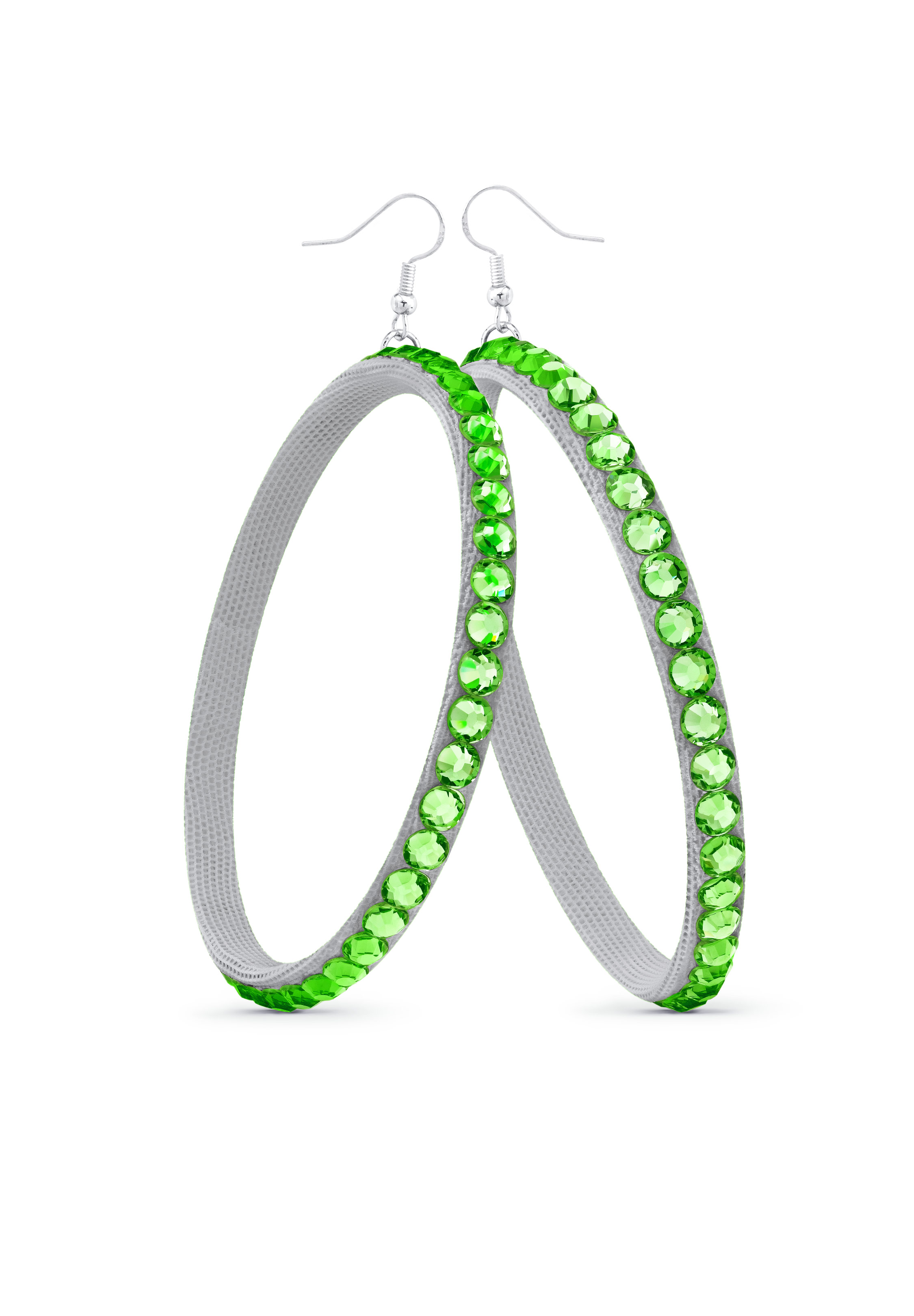 TEST - Soft Hoop Earring-Peridot-Silver