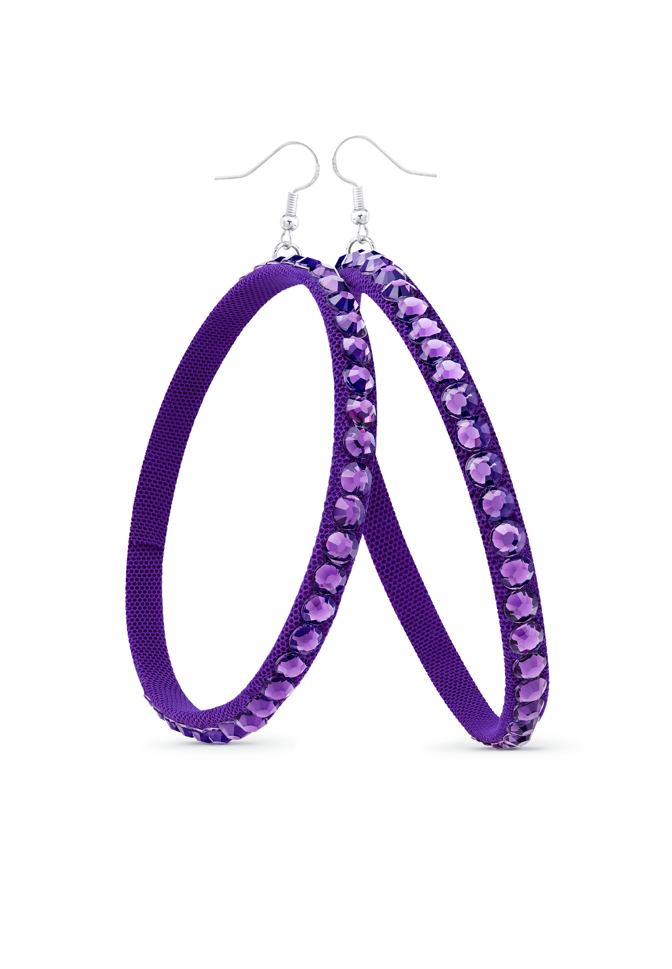 TEST - Soft Hoop Earring-Purple Velvet-Purple