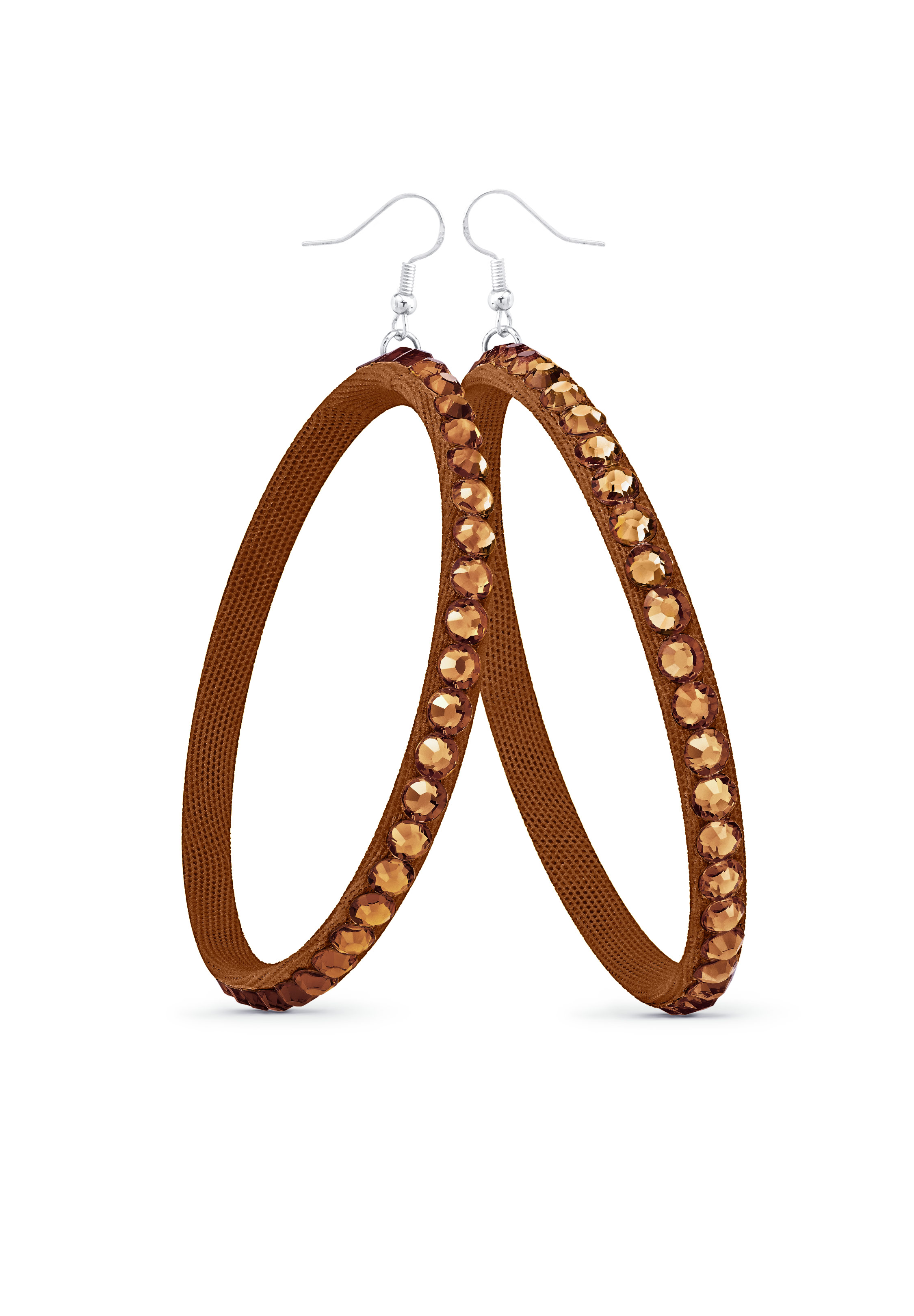 TEST - Soft Hoop Earring-Smoke Topaz-Latin Tan