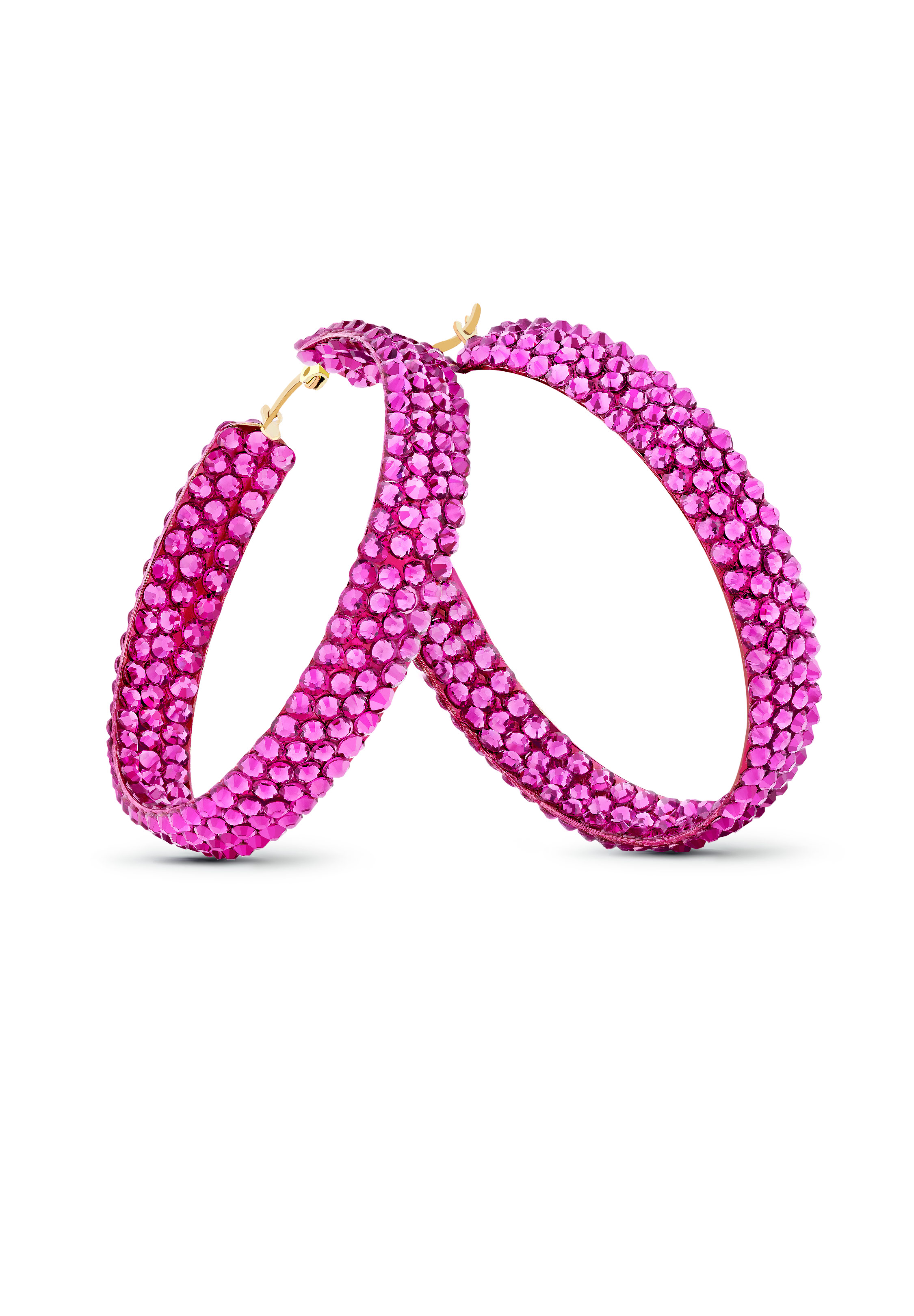 Triple Sparkle Earrings-L (2 x 2 inch)-Fuchsia
