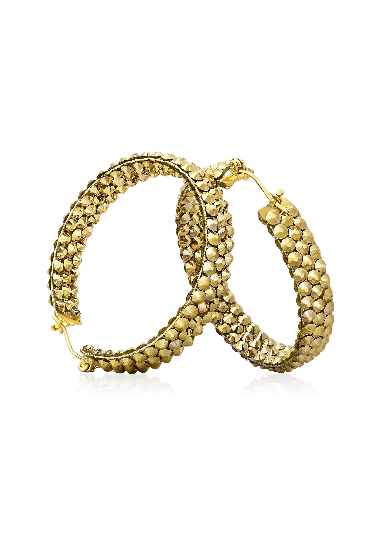 Triple Sparkle Earrings-M (1.5 x 1.5 inch)-Aurum