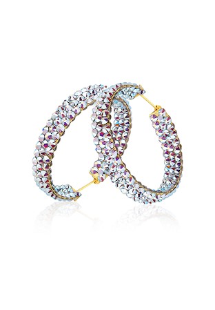 Triple Sparkle Earrings-M (1.5 x 1.5 inch)-Crystal AB