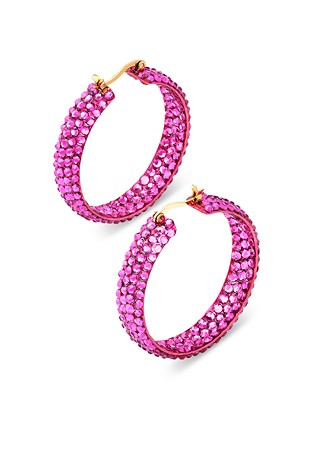 Triple Sparkle Earrings-M (1.5 x 1.5 inch)-Fuchsia