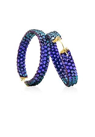 Triple Sparkle Earrings-M (1.5 x 1.5 inch)-Heliotrope
