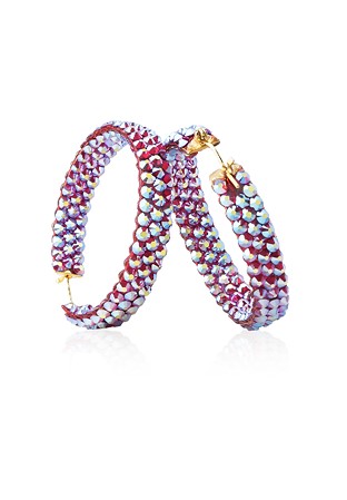 Triple Sparkle Earrings-M (1.5 x 1.5 inch)-Light Siam AB