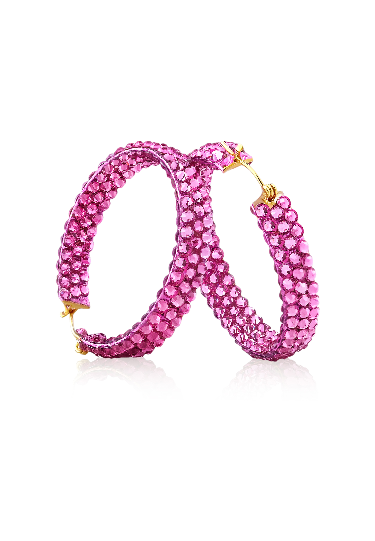 Triple Sparkle Earrings-M (1.5 x 1.5 inch)-Rose