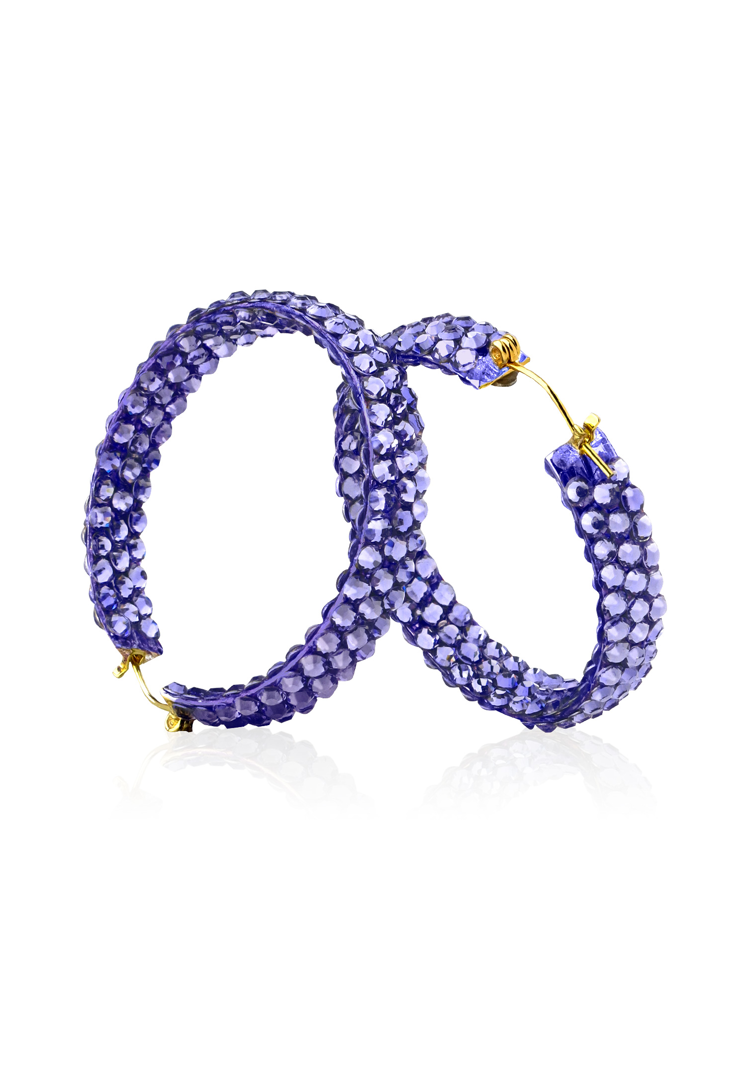 Triple Sparkle Earrings-M (1.5 x 1.5 inch)-Tanzanite