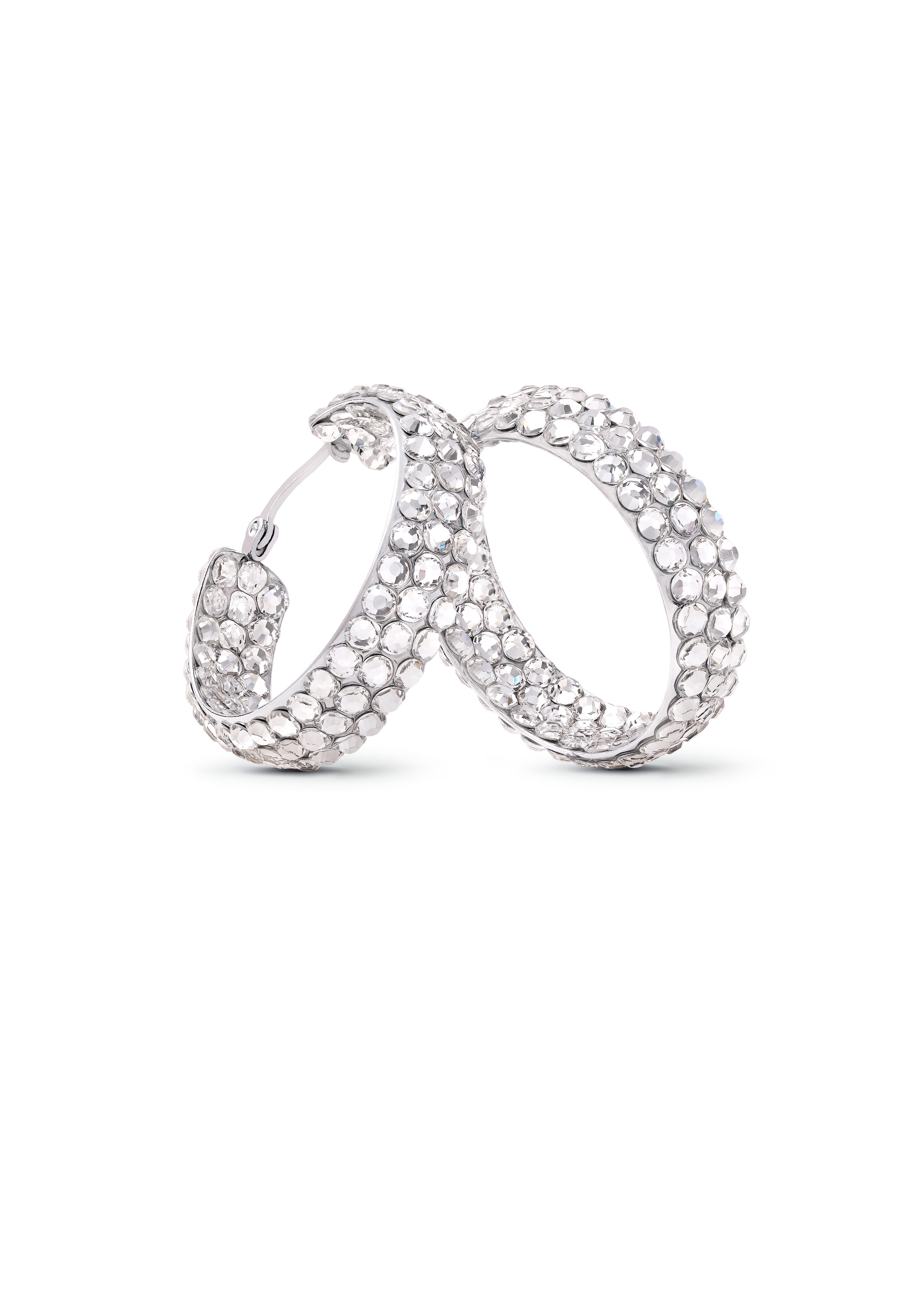 Triple Sparkle Earrings-S (1.25 x 1.25 inch)-Crystal