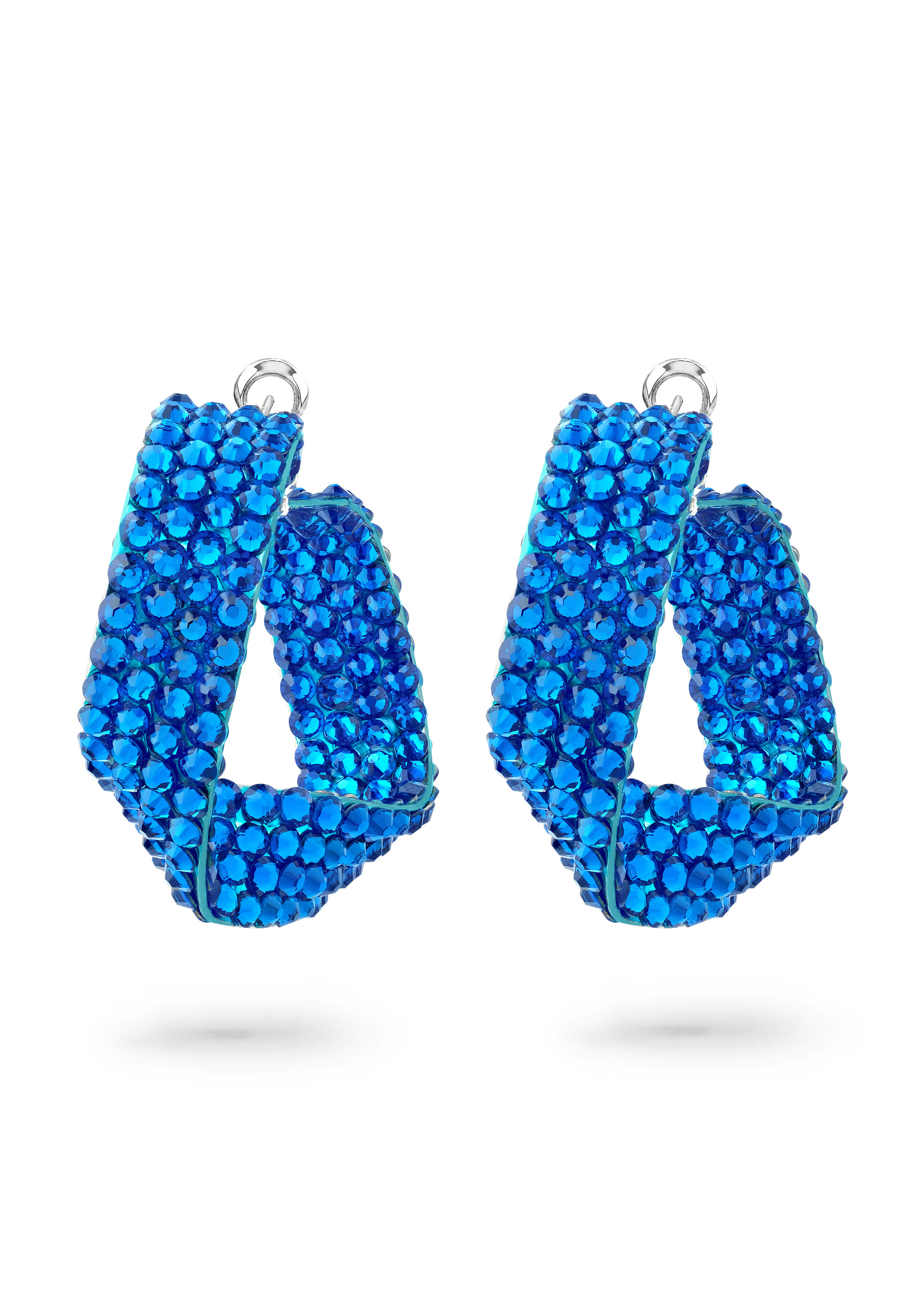 Twist Hoop Earrings-Capri Blue