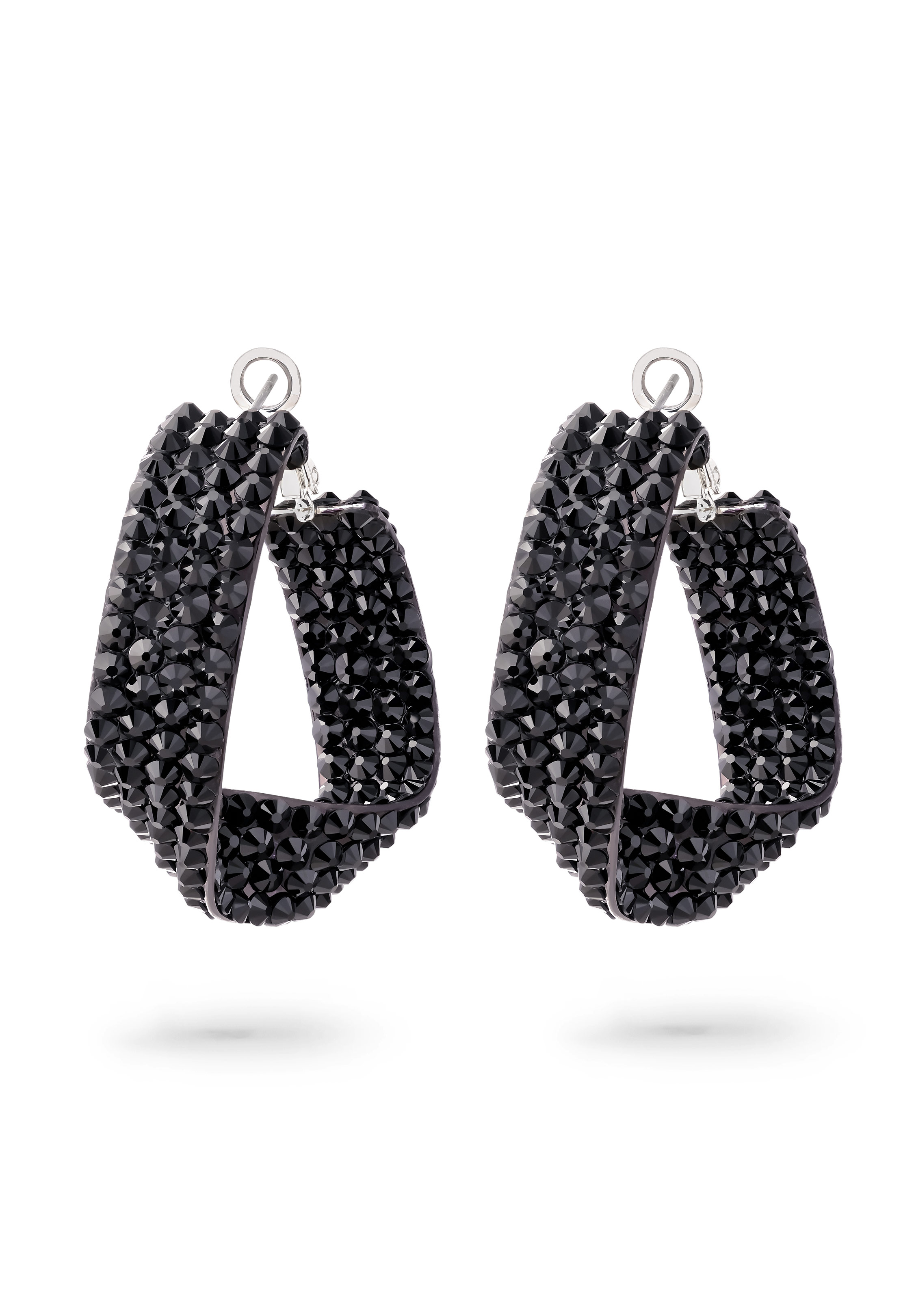 Twist Hoop Earrings-Jet