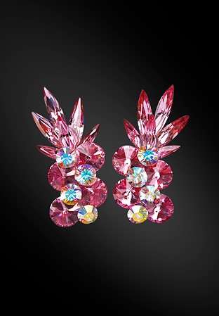Zdenka Arko Rose & Light Rose Crystallized Earrings UH04003-115-Rose