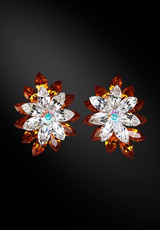 Zdenka Arko Crystal & Topaz Rhinestone Earrings UH04005-120-Topaz