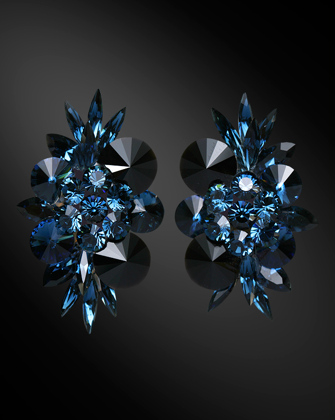 Zdenka Arko Jet & Montana Crystal Earrings UH04024-146-Jet