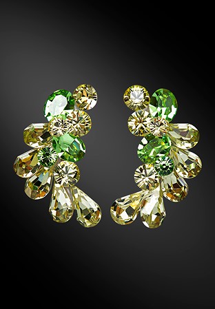 Zdenka Arko Jonquil &Peridot Crystal Earrings UH06010-118-Jonquil