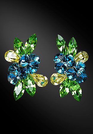 Zdenka Arko Peridot & Indicolite Crystal Earrings UH06011-126-Indicolite