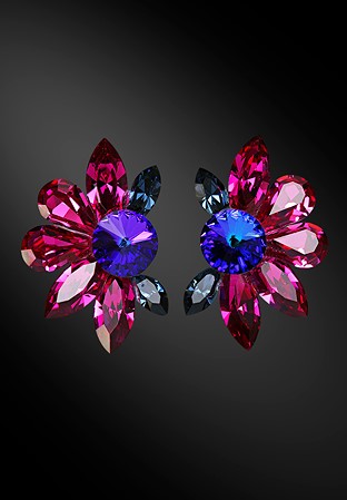 Zdenka Arko Fuchsia & Montana Crystal Earrings UH06015-116-Fuchsia