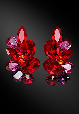Zdenka Arko Fuchsia & Light Siam Crystal Earrings UH06017-141-Ruby