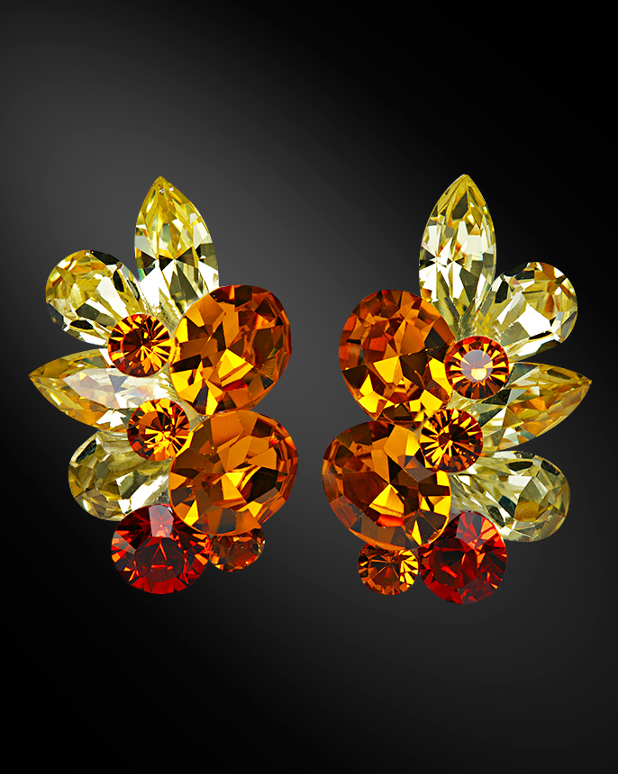 Zdenka Arko Jonquil & Topaz Crystallized Earrings UH06017-142-Jonquil / Topaz