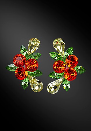 Zdenka Arko Peridot & Hyacinth Crystal Earrings UH06019-134-Peridot