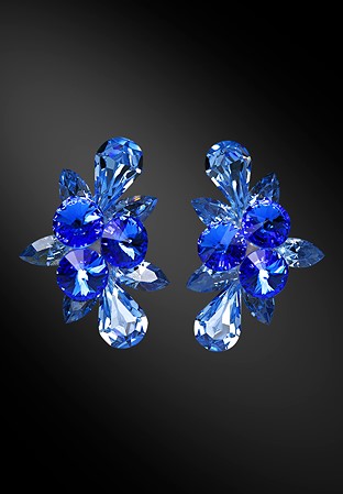 Zdenka Arko Sapphire & Light Sapphire Crystallized Earrings UH06019-135-Light Sapphire