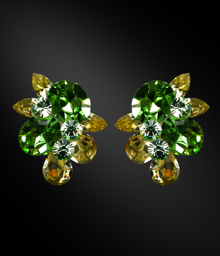 Zdenka Arko Jonquil & Peridot Crystal Earrings UH09003-80-Jonquil
