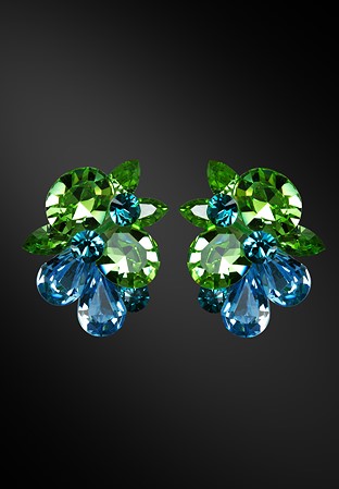 Zdenka Arko Peridot & Aquamarine Crystallized Earrings UH09003-81-Peridot