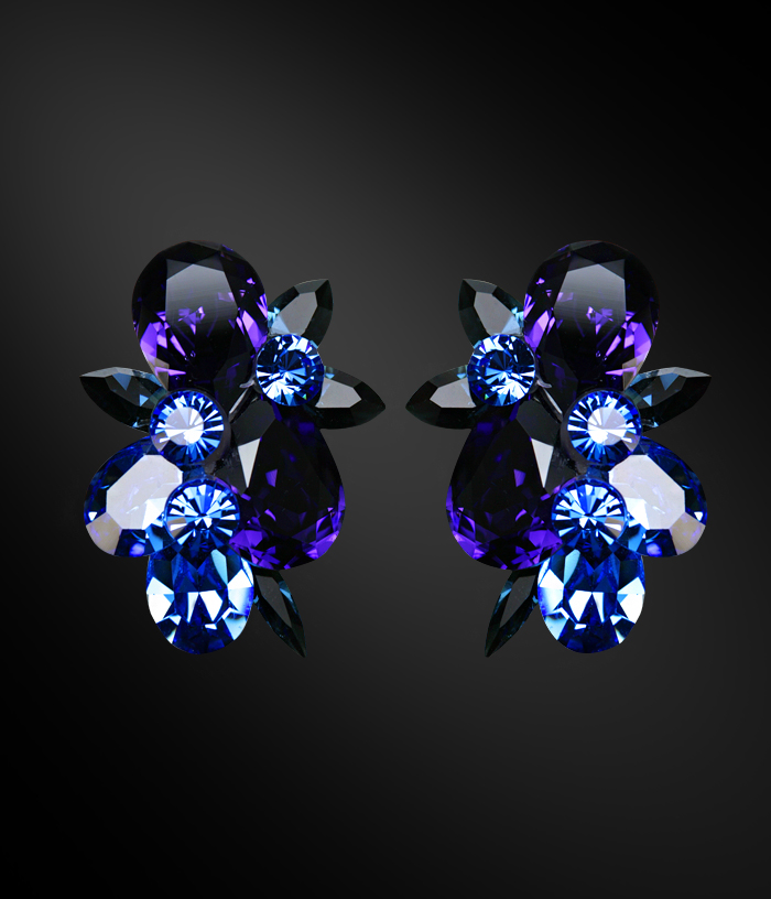 Zdenka Akro Rhinestone Earring UH09004-90-Purple Velvet