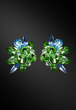Zdenka Arko Peridot & Sapphire Crystallized Earrings UH09005-83-Peridot