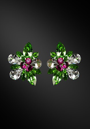 Zdenka Arko Peridot & Fuchsia Crystallized Earrings UH10001-65-Peridot