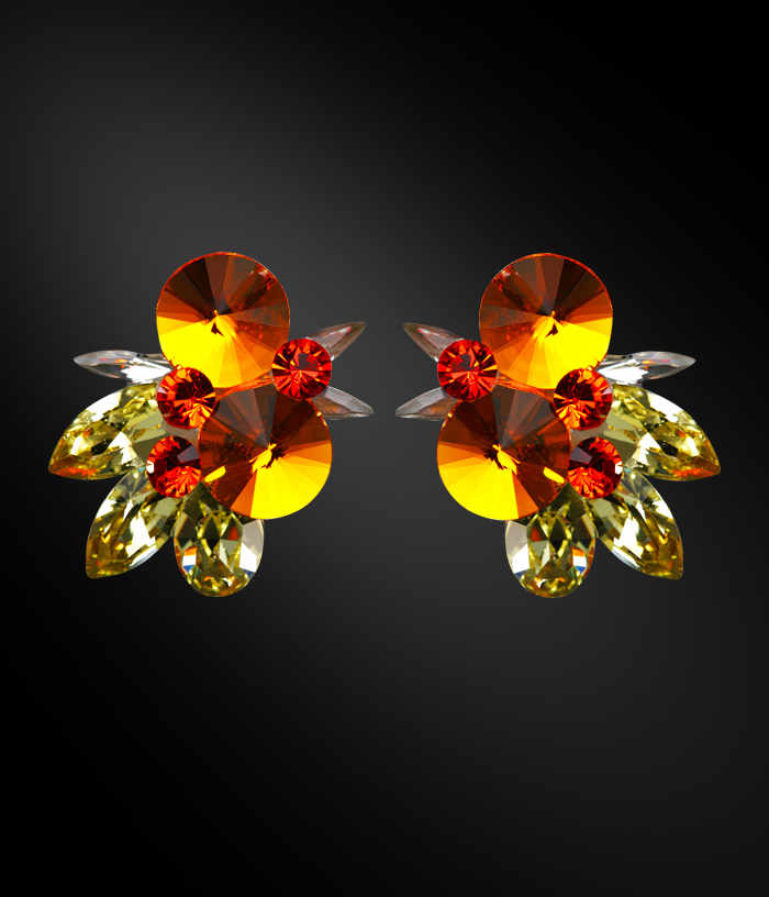 Zdenka Arko Sun & Jonquil Crystal Earrings UH11003-70-Jonquil