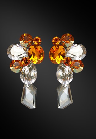 Zdenka Arko Topaz & Copper Crystal Earrings UH11005-159-Silver Shadow