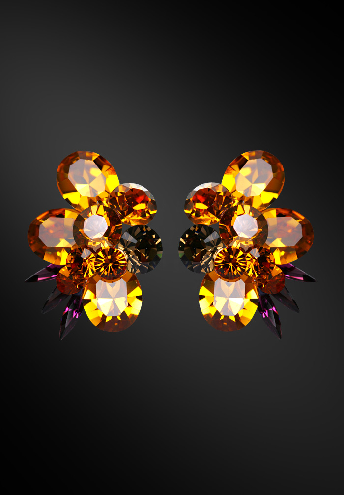 Zdenka Arko Topaz Crystal Earrings UH12001-107-Topaz