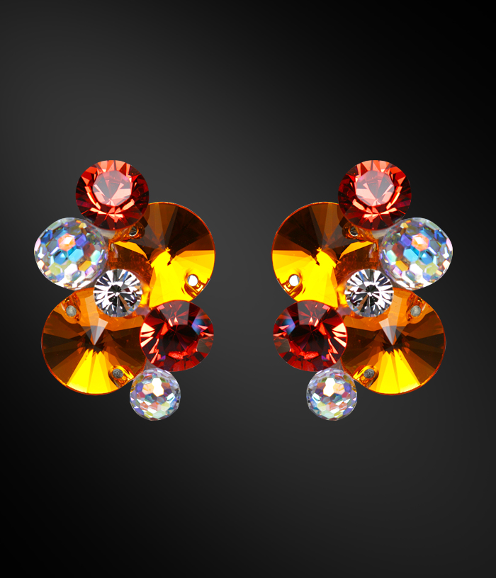 Zdenka Akro Rhinestone Earring UH12003-101-Sun