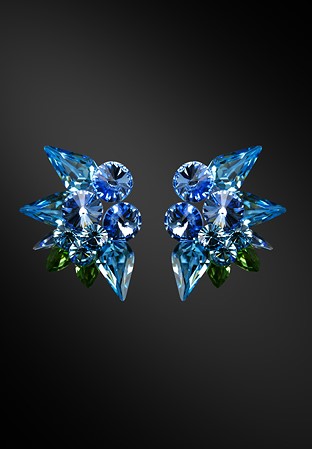 Zdenka Arko Light Sapphire & Aquamarine Crystallized Earrings UH14001-102-Aquamarine